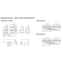 0.8inch 2 Digit 7 Segment Display (GNS-8021Ax-Bx)